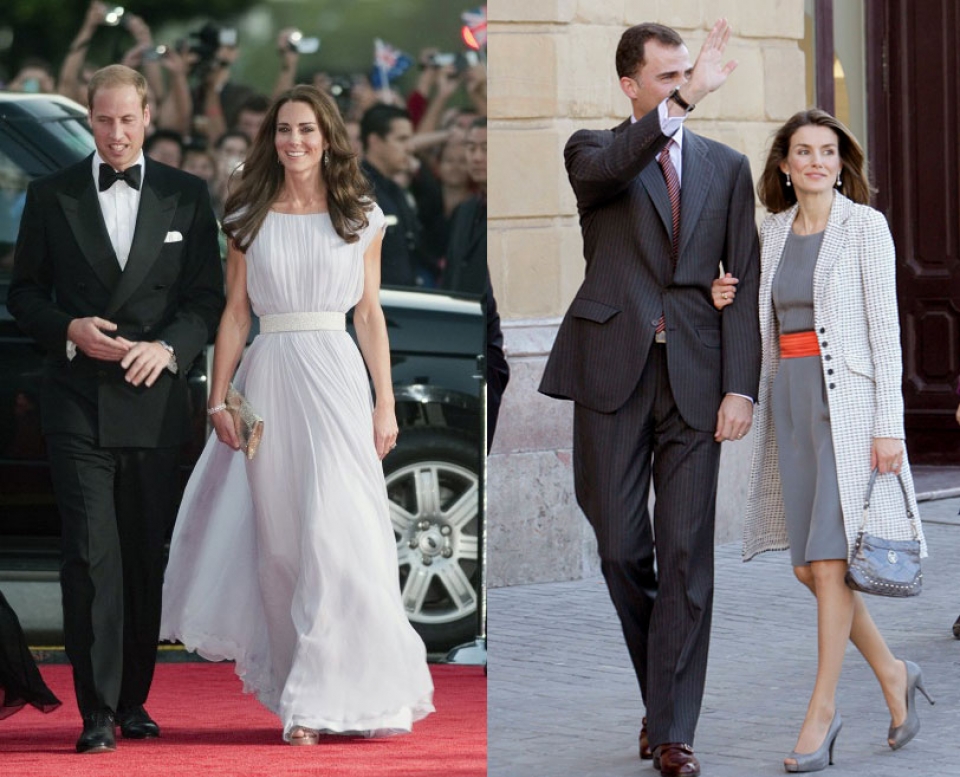 Los vestidos de Kate Middletony Letizia Ortiz causan auténtico furor. Foto: EFE