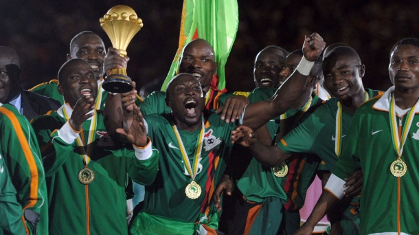 La selección de Zambia celebra el título. Foto: EFE