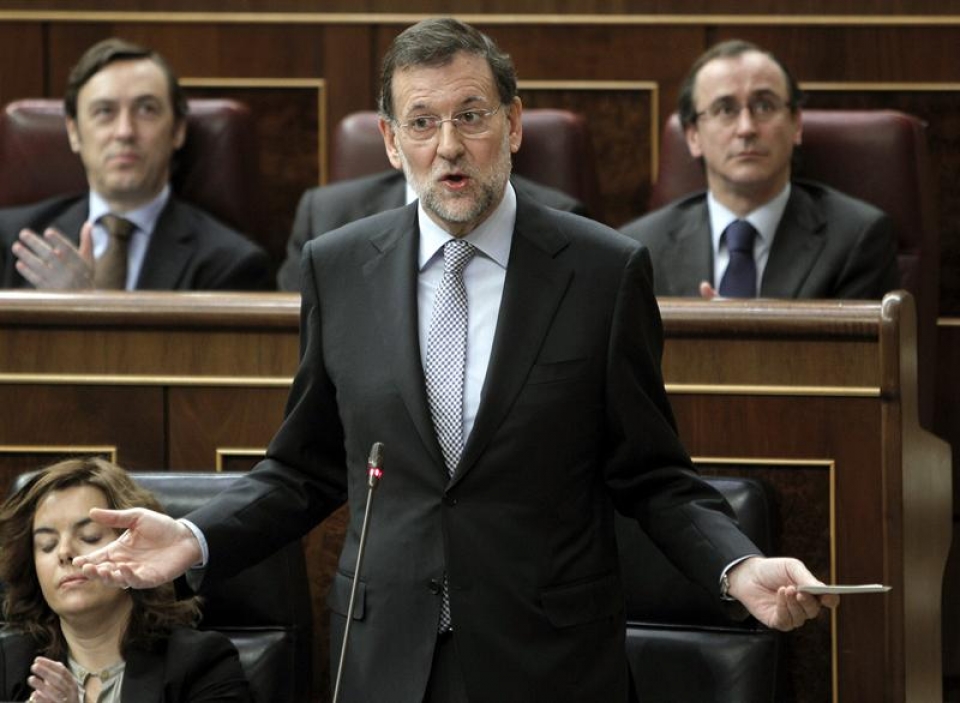 El presidente del Gobierno, Mariano Rajoy, hoy en el Congreso de los Diputados. EFE