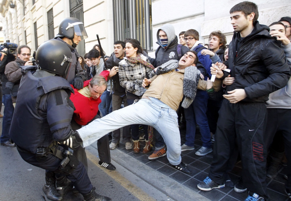 Protestas en Valencia. Efe.