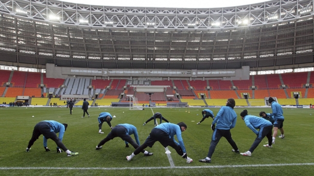 El Real Madrid se ejercita en Luzhniki. Foto: EFE