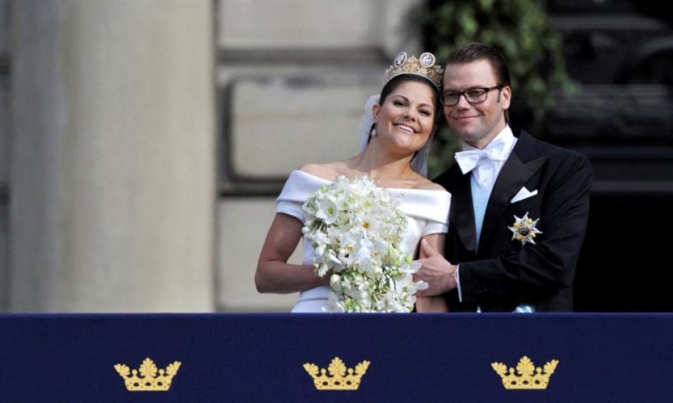 Los príncipes Victoria y Daniel de Suecia, el día de su boda. Foto: EFE