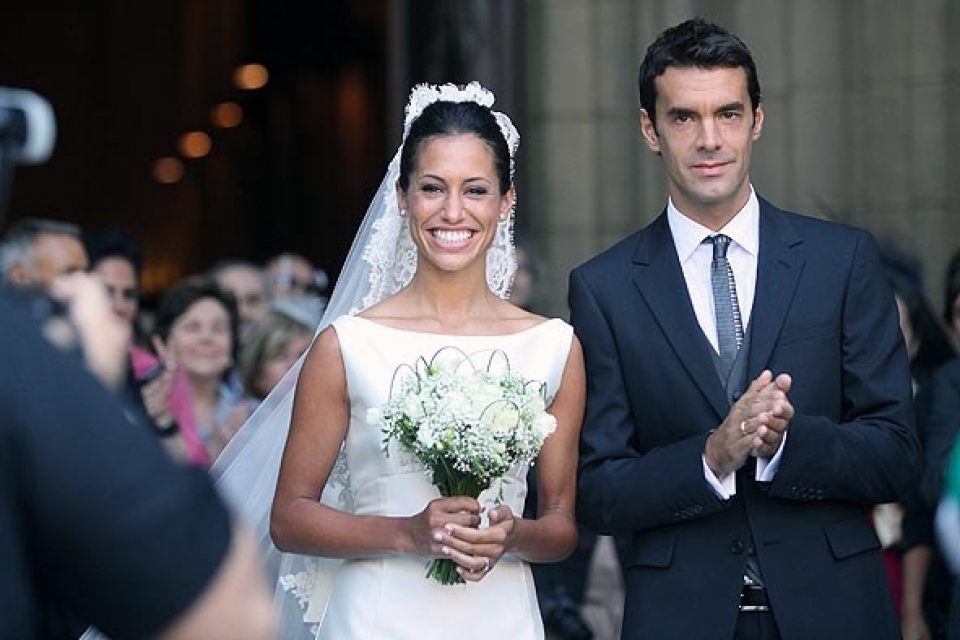 Xabi Prieto y Amaia Magaña, el día de su boda.