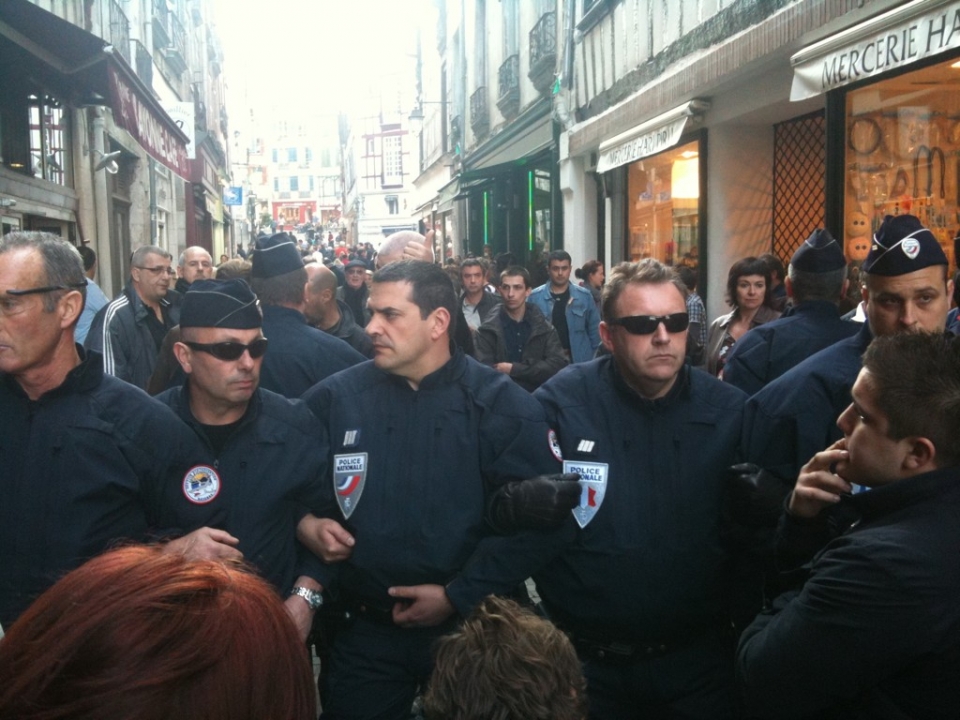 Protestas en Iparralde durante la visita de Sarkozy - Iparraldeko protestak - 