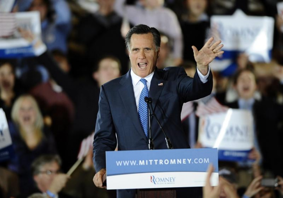 Mitt Romney, en el Westin Copley Place en Boston, Massachusetts, durante el 'supermartes'. EFE