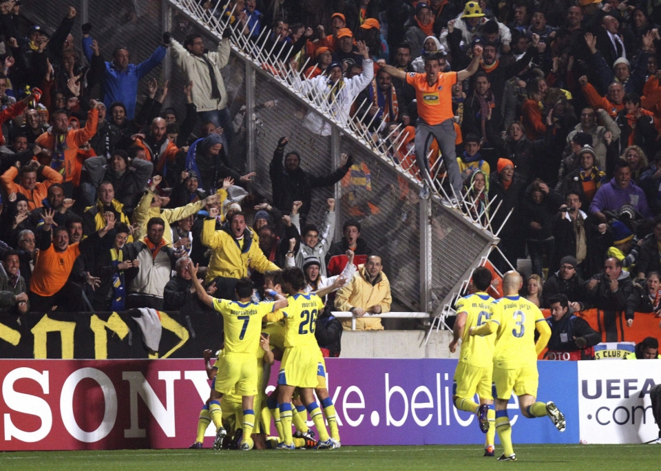 Final-zortzirenak (itzulikoa): Apoel-O. Lyon (1-0). Argazkia: EFE