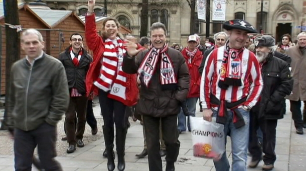 Aficionados del Athletic en Manchester. Foto: EITB