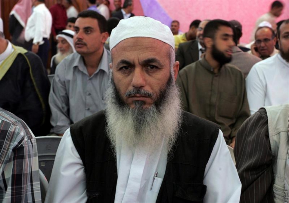 Fotografía del fallecido jefe del Comité Popular de Resistencia, Zuhair al Qaisi. Foto: Efe