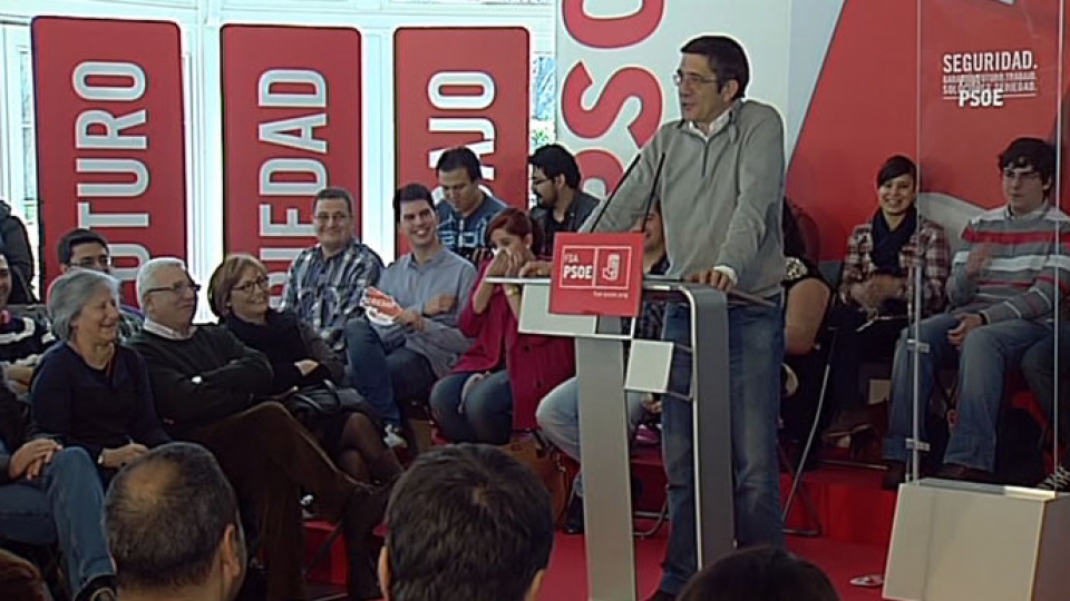 Patxi López, con los socialistas asturianos. Argazkia: EITB