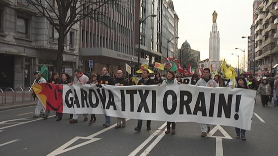 Los manifestantes han recordado que Garoña es un "peligro" para el Estado.