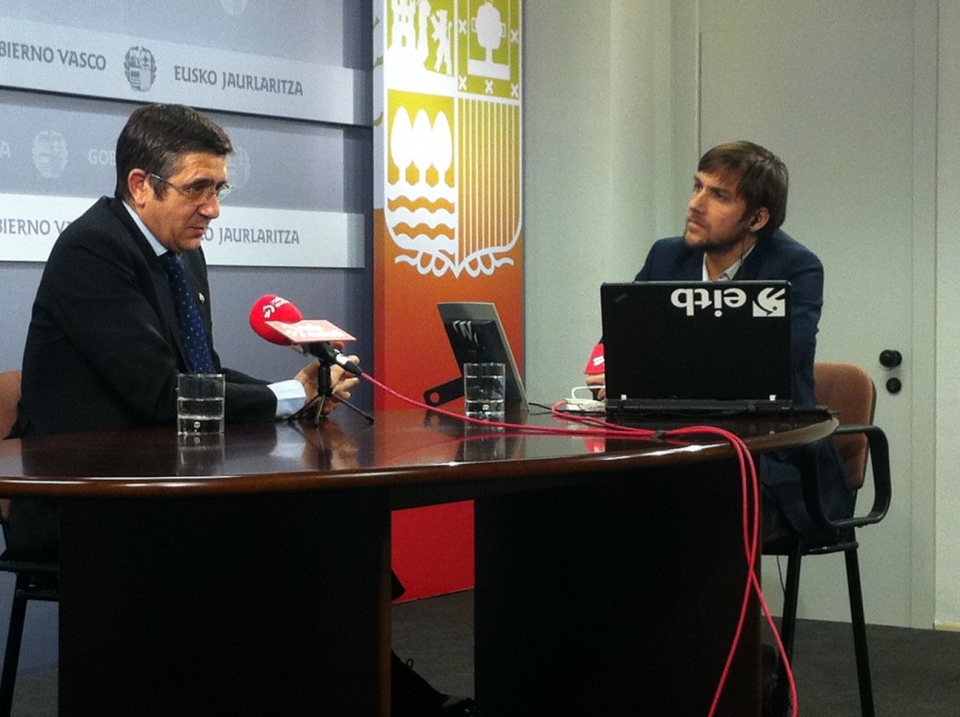 El lehendakari, Patxi López, hoy en Radio Euskadi. Foto: EITB