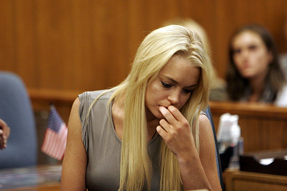 Lindsay Lohan, en el juicio al que fue sometida el año pasado. Foto: EFE