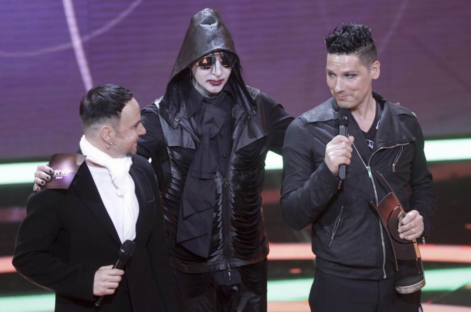 Rammsteineko taldekideak eta Marilyn Manson. Argazkia: EFE