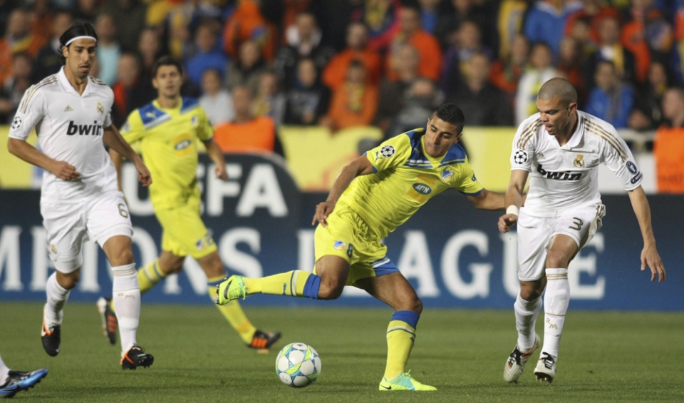 Final-laurdenak (joanekoa): APOEL-Real Madril (0-3). Argazkia: EFE.
