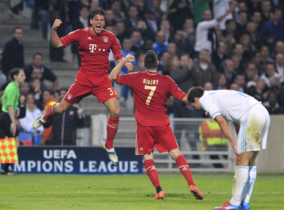 Final laurdenak (joanekoa): O. Marseilla-Bayern Munich. Argazkia: EFE