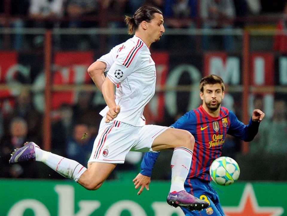 Final-laurdenak (joanekoa): AC Milan-Bartzelona (0-0). Argazkia: EFE