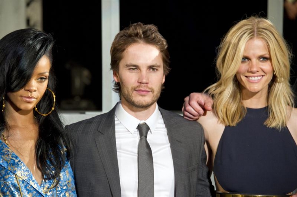 Taylor Kitsch, Rihanna eta Brooklyn Decker. Argazkia: EFE
