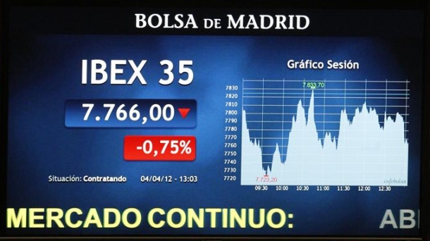 Imagen de la sesión del Ibex 35. Efe.