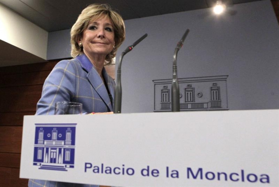 La presidenta de la Comunidad de Madrid, Esperanza Aguirre. EFE