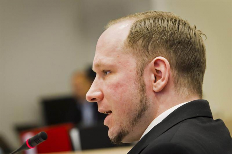 Breivik, durante el juicio que se celebra en su contra por la matanza de Utoya. 