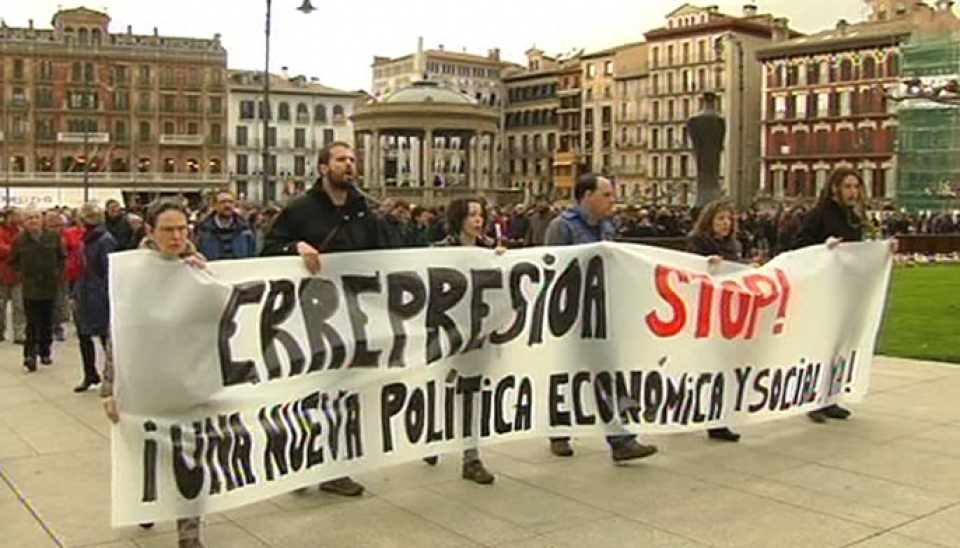 M29an Iruñean izandako manifestazio jendetsua. Argazkia: EITB