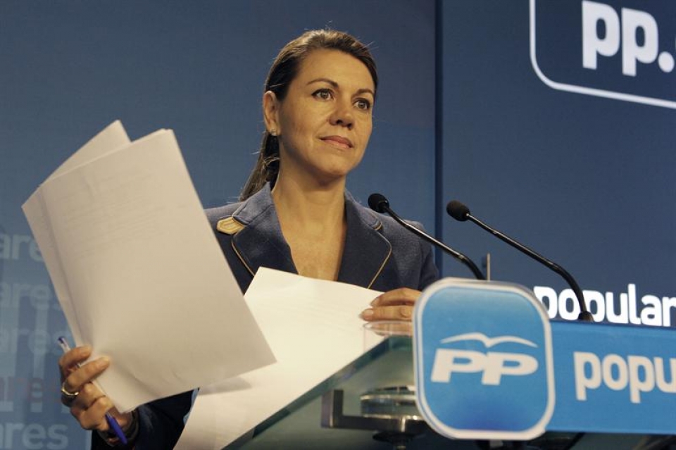La secretaria general del PP y presidenta de Castilla-La Mancha, María Dolores de Cospedal. Efe.