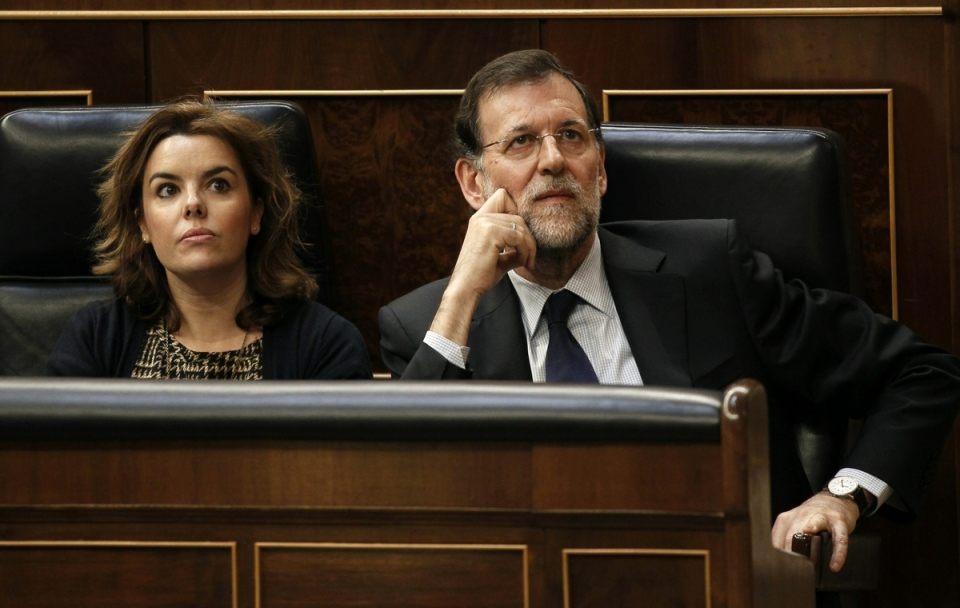 Soraya Sáenz de Santamaría y Mariano Rajoy, en el Congreso. EFE