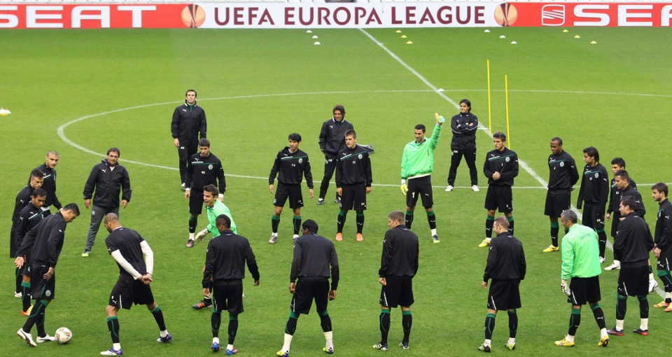 Sportingen entrenamendua San Mamesen. Argazkia: EFE