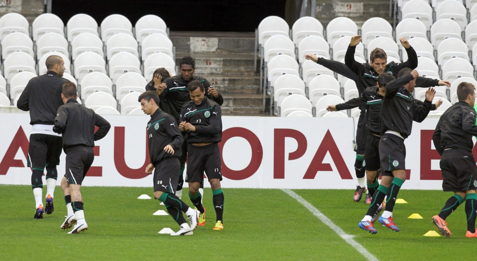 Sportingen entrenamendua San Mamesen. Argazkia: EFE