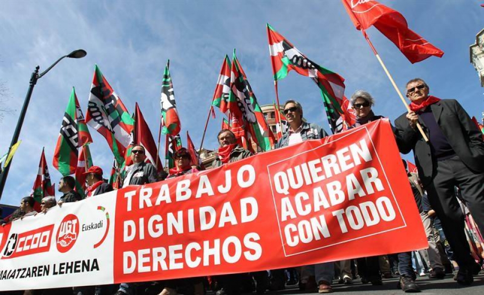 1 de mayo Euskadi | CCOO y UGT anuncian una 'movilización permanente'