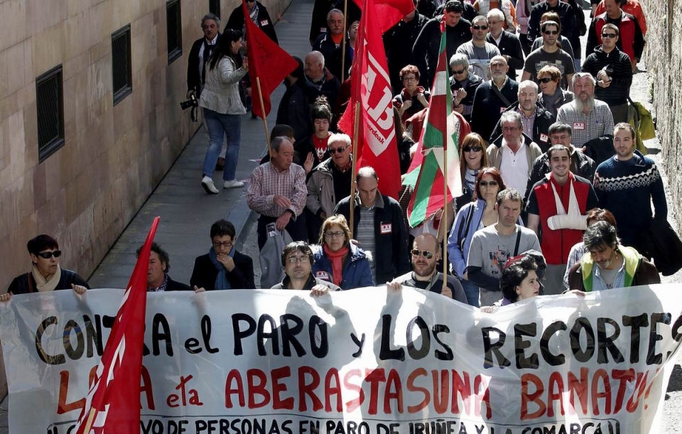 Manifestación de LAB en Pamplona. Foto: EFE