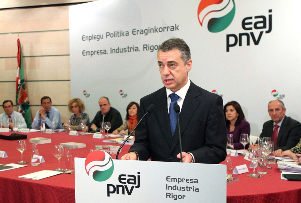 Iñigo Urkullu EAJko presidentea EPPK-ren adierazpenaren gainean mintzatu da. Argazkia: EFE