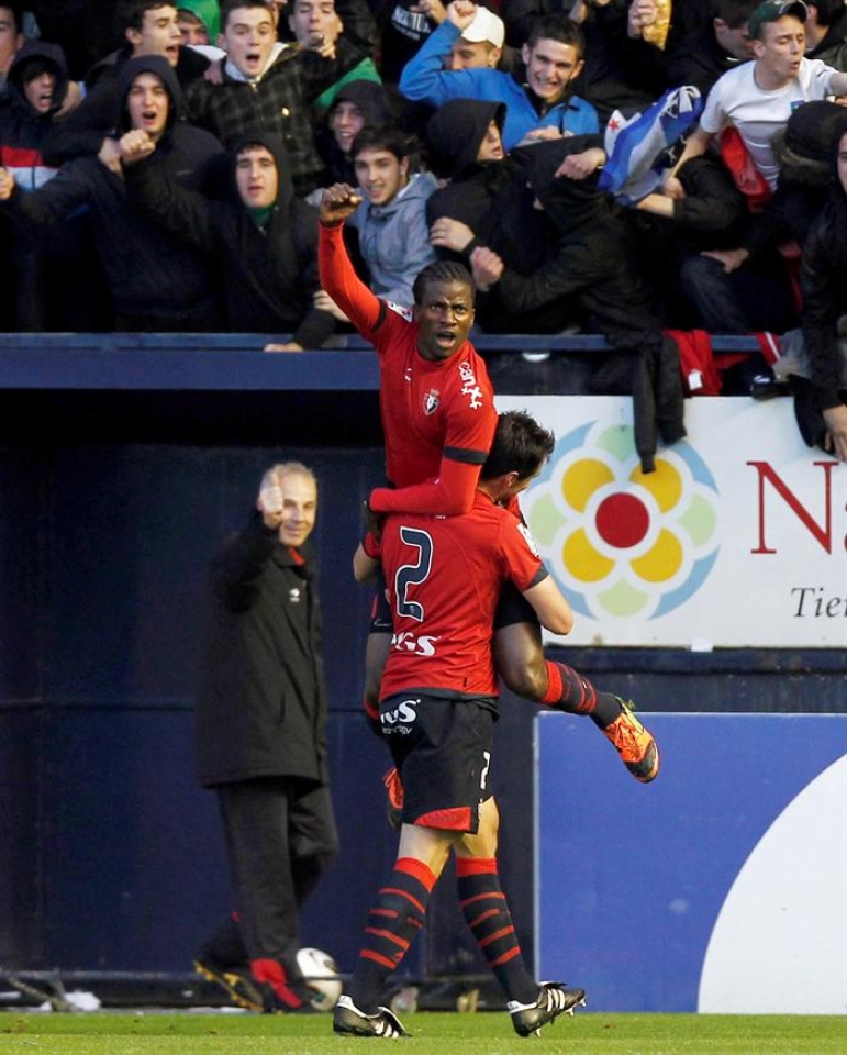 Ibrahima 1-0ekoa ospatzen. Argazkia: EFE