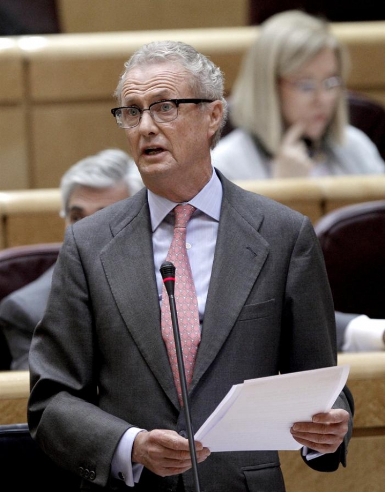 El ministro de Defensa, Pedro Morenés, hoy en el Senado. Foto: Efe.