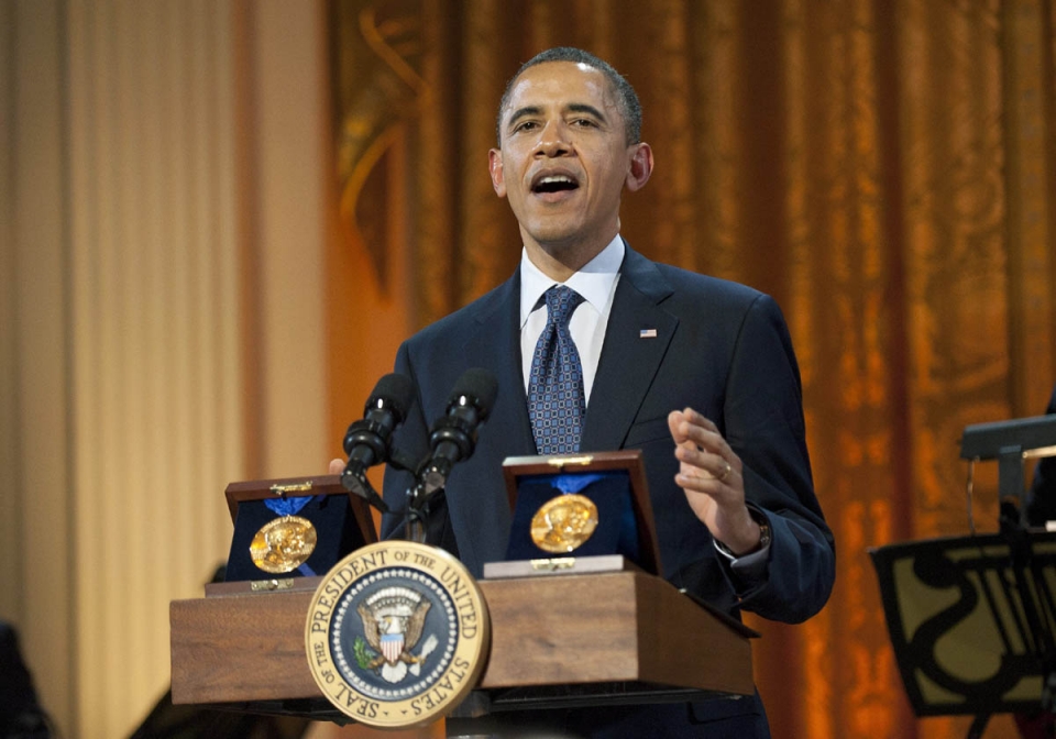 Barack Obama AEBetako presidentea.