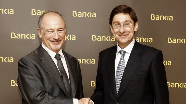 El expresidente de Bankia, Rodrigo Rato, y José Ignacio Goirigolzarri, el actual presidente. EFE