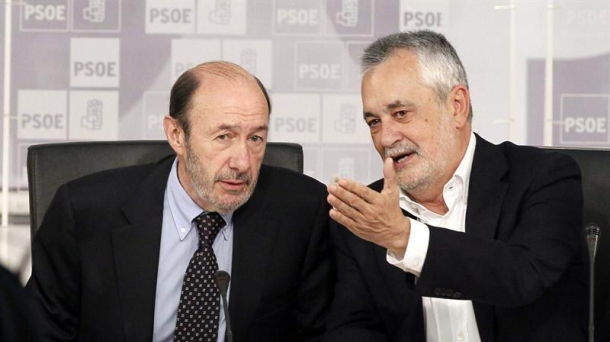 Alfredo Pérez Rubalcaba con José Antonio Griñán. Foto: EFE