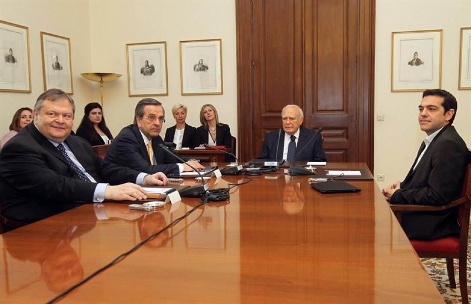 Reunión entre partidos políticos griegos. EFE