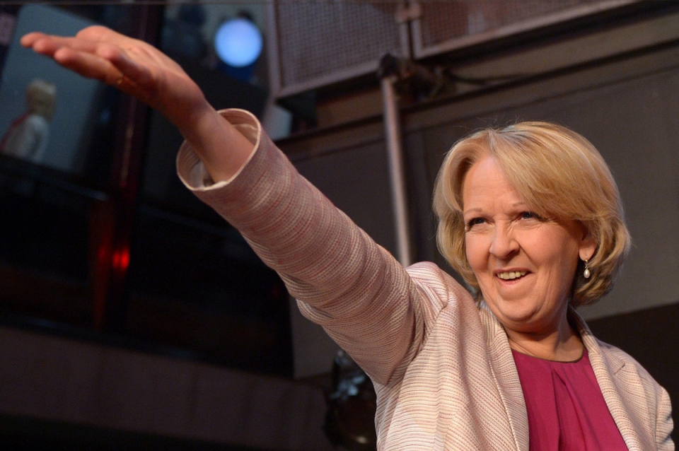 La líder del Partido Socialdemócrata, Hannelore Kraft, celebra la victoria del SPD. Foto: EFE  