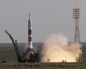 Three-man Soyuz crew departs for space station