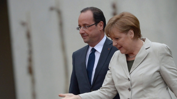 El presidente francés, François Hollande, y la canciller alemana, Angela Merkel. EFE