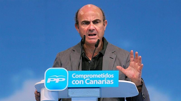 El ministro de Economía, Luis de Guindos, en su intervención en Canarias. Foto: EFE