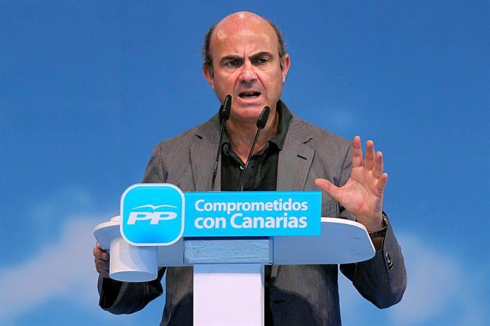El ministro de Economía, Luis de Guindos, en su intervención en Canarias. Foto: EFE