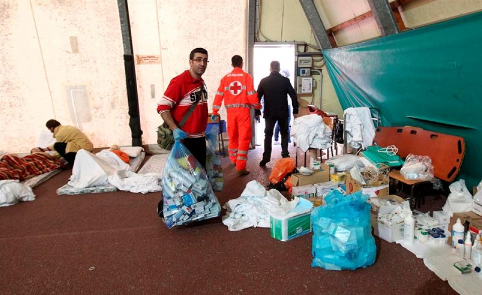 Erreskate taldeak. EFE