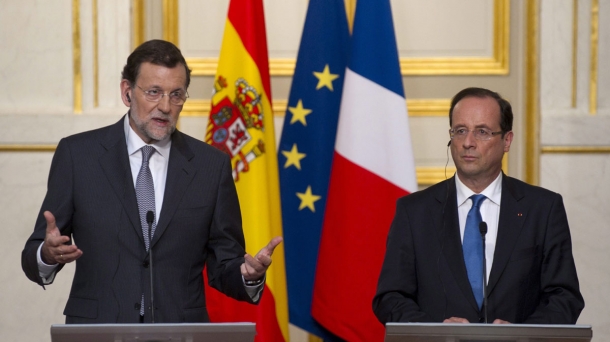 Rajoy eta Hollande, egungo Espainiako eta Frantziako gobernuburuak.