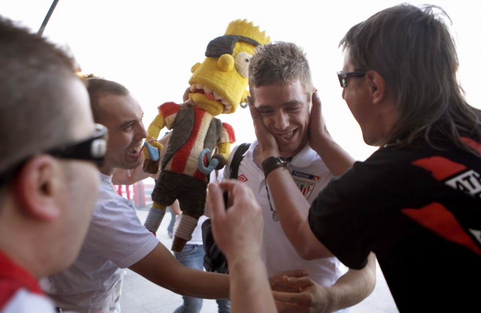 La expedición del Athletic, rumbo a Madrid. Foto: EFE