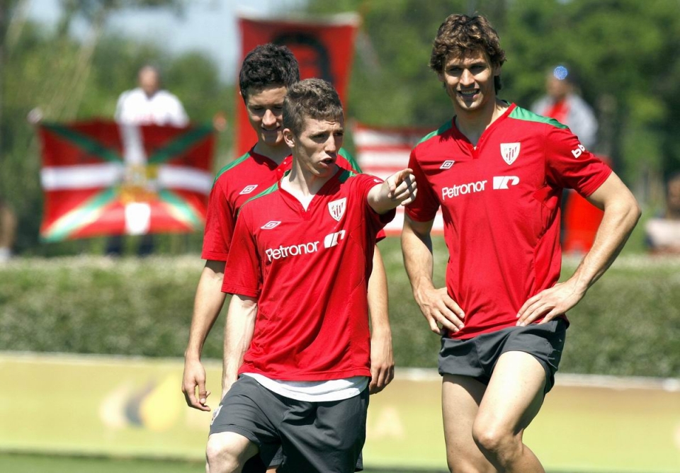 Último entrenamiento del Athletic en Lezama antes de la final de la Copa. Foto: EFE