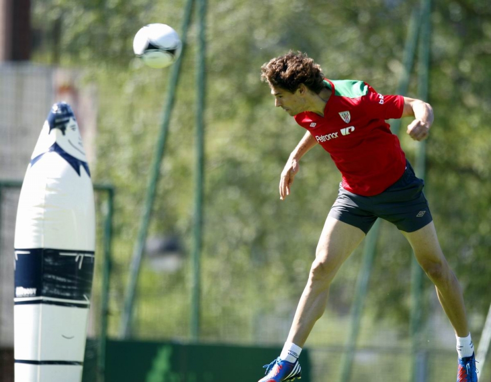 Último entrenamiento del Athletic en Lezama antes de la final de la Copa. Foto: EFE