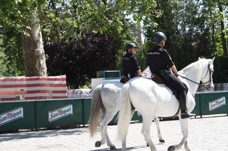 Policias a caballo en el Athletic Hiria. Foto: eitb.com