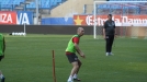 Los jugadores del Athletic durante el entrenamiento en el Vicente Calderón. Foto: eitb.com title=